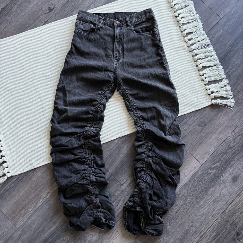 R13 Shirring Jane Kane Black Jeans